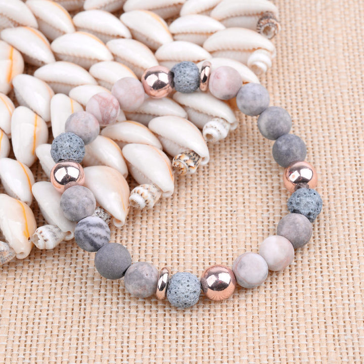 Women's Lava And Volcanic Stone Bead Bracelet