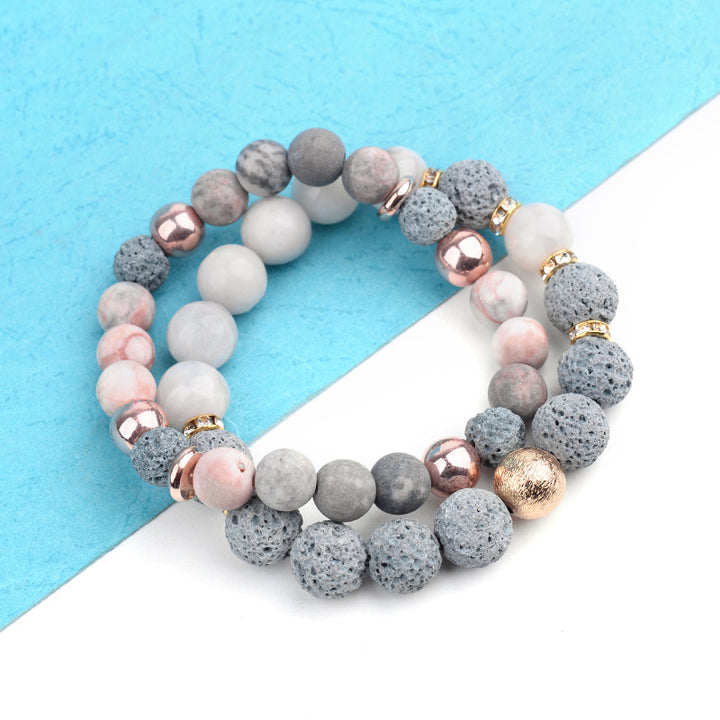 Women's Lava And Volcanic Stone Bead Bracelet