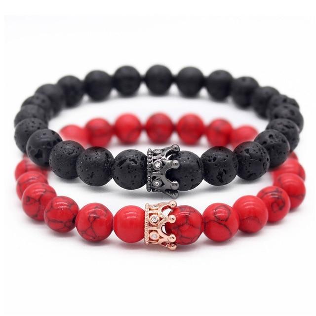 Volcanic Stone Bracelet Crown Natural Stone Couple Bracelet